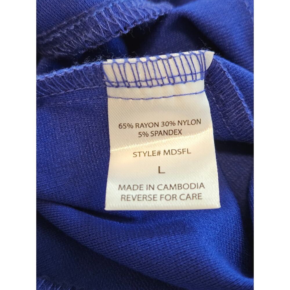 Dear Scarlett It’s Magic Flare Pants L Cobalt Blue Stretch Pull On NWT - Picture 6 of 11